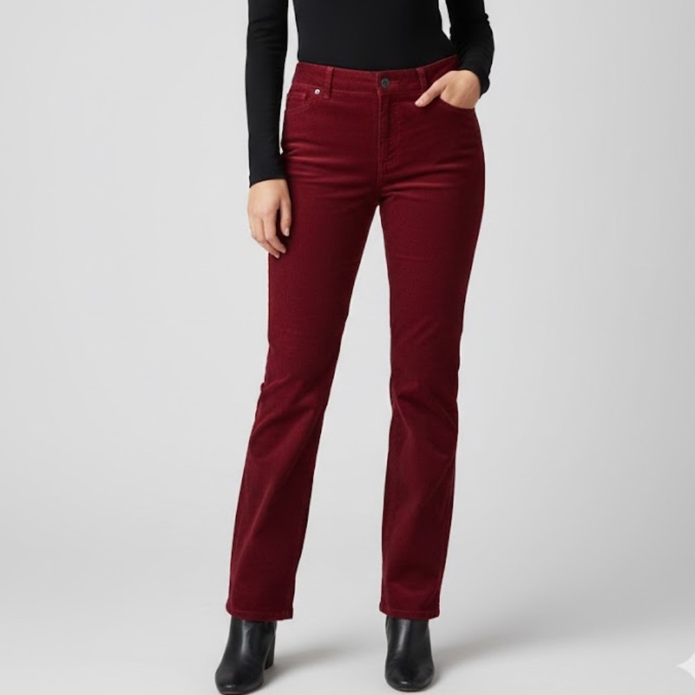 L.L. Bean Women's Straight Leg Pants in Deep Wine